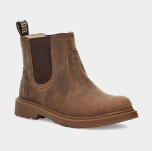UGG Bolden Waterproof Chelsea Boot Kids Boys Girls Brown Leather Sz 6 Org $80